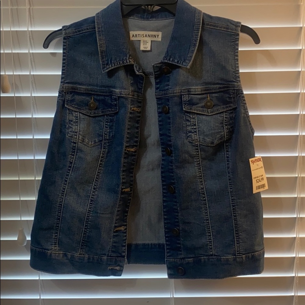 NWT denim vest